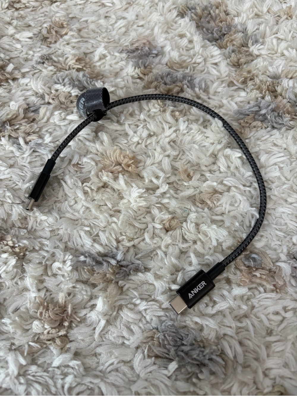 Anker Black USB-C to USB-C Short Charging Cable 12”
